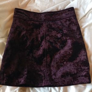 Suede purple skirt